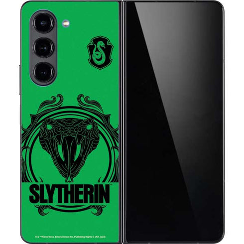Wizarding Worlds Harry Potter Slytherin Illustration Galaxy Z Fold5 5G Skin